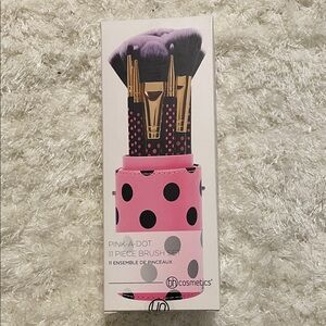 BH Cosmetics Pink and Black Polka Dot Brush Set